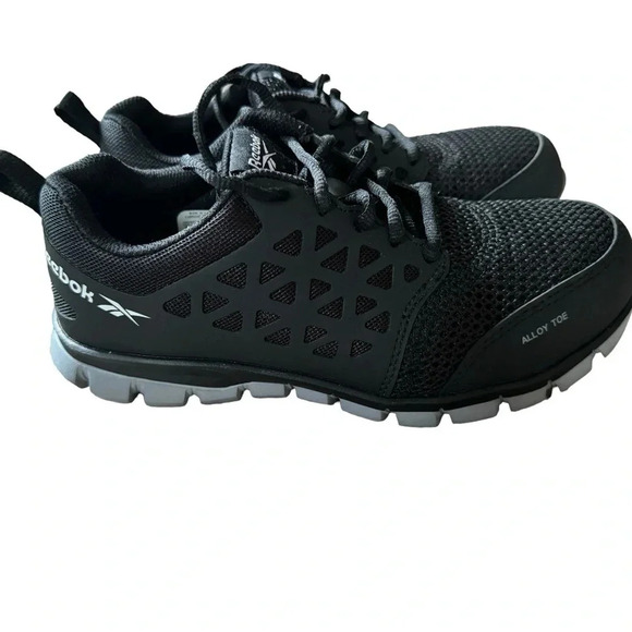 Reebok Men’s Sublite Alloy Toe Black & Gray Safety Work Shoes Size 5 Men 7 Wmns - Picture 5 of 6
